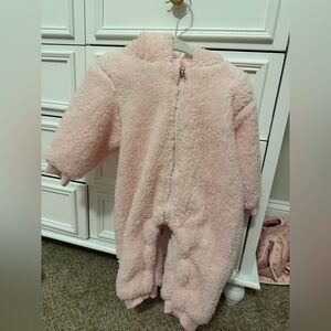 Cozy Pink Fleece Baby Onesie